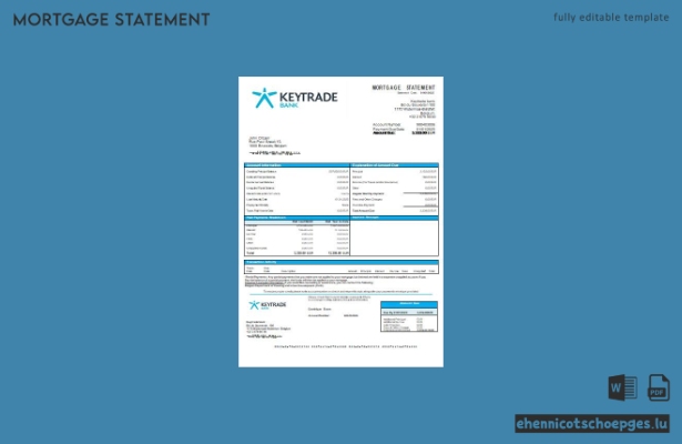 Beispiel eines Hypothekenauszugs der belgischen Keytrade Bank